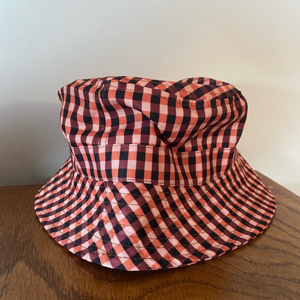 Orange and Black Checkerboard Bucket Hat